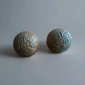 Antique Pair Of Ceylon Corbin Entry Door Knobs